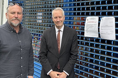 Cllr Mike Rigby and MP Gideon Amos