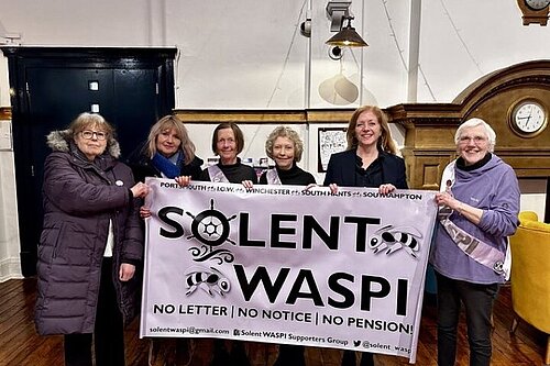 Liz Jarvis with Members of the WASPI campaign