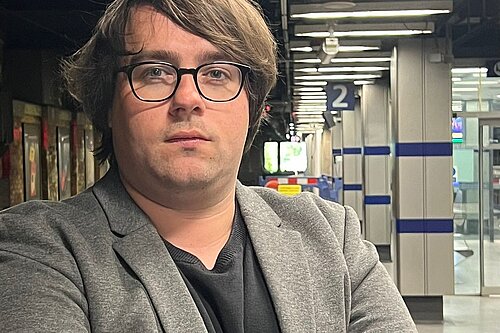 Paul Edgeworth on the platforms at Sunderland railway station
