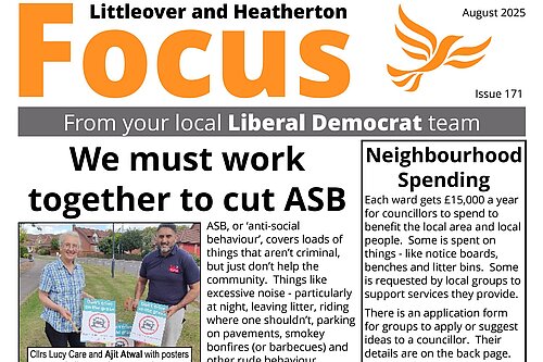Image of August 2025 edition of Littleover Focus newsletter front page