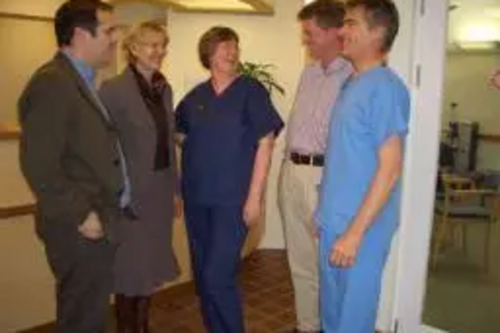 Terrye Teverson and Matthew Taylor with Angela Le Ruez, Dr Simon Purchas and Dr John Tisdale