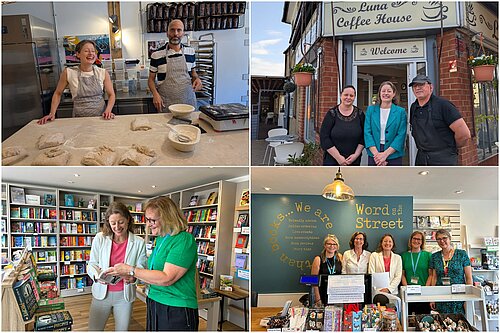 Helen Maguire visiting independent businesses as part of 'Buy Surrey, Back Britain' campaign