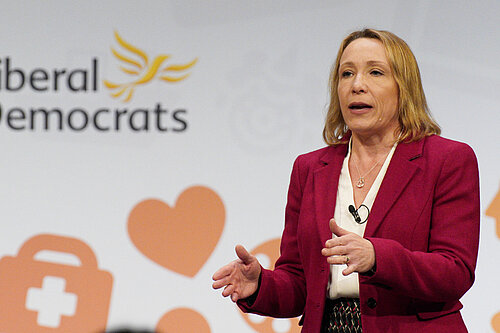 Helen speaking at the Liberal Democrats' party conference