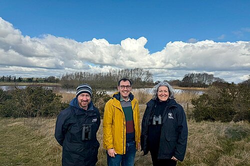 Tom Gordon stood with representatives of Yorkshire Wildlife Trust