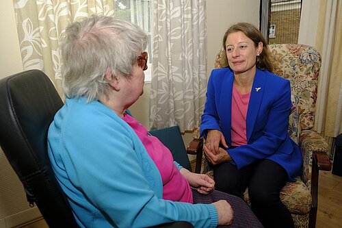 Helen on a visit to Swale House, Epsom